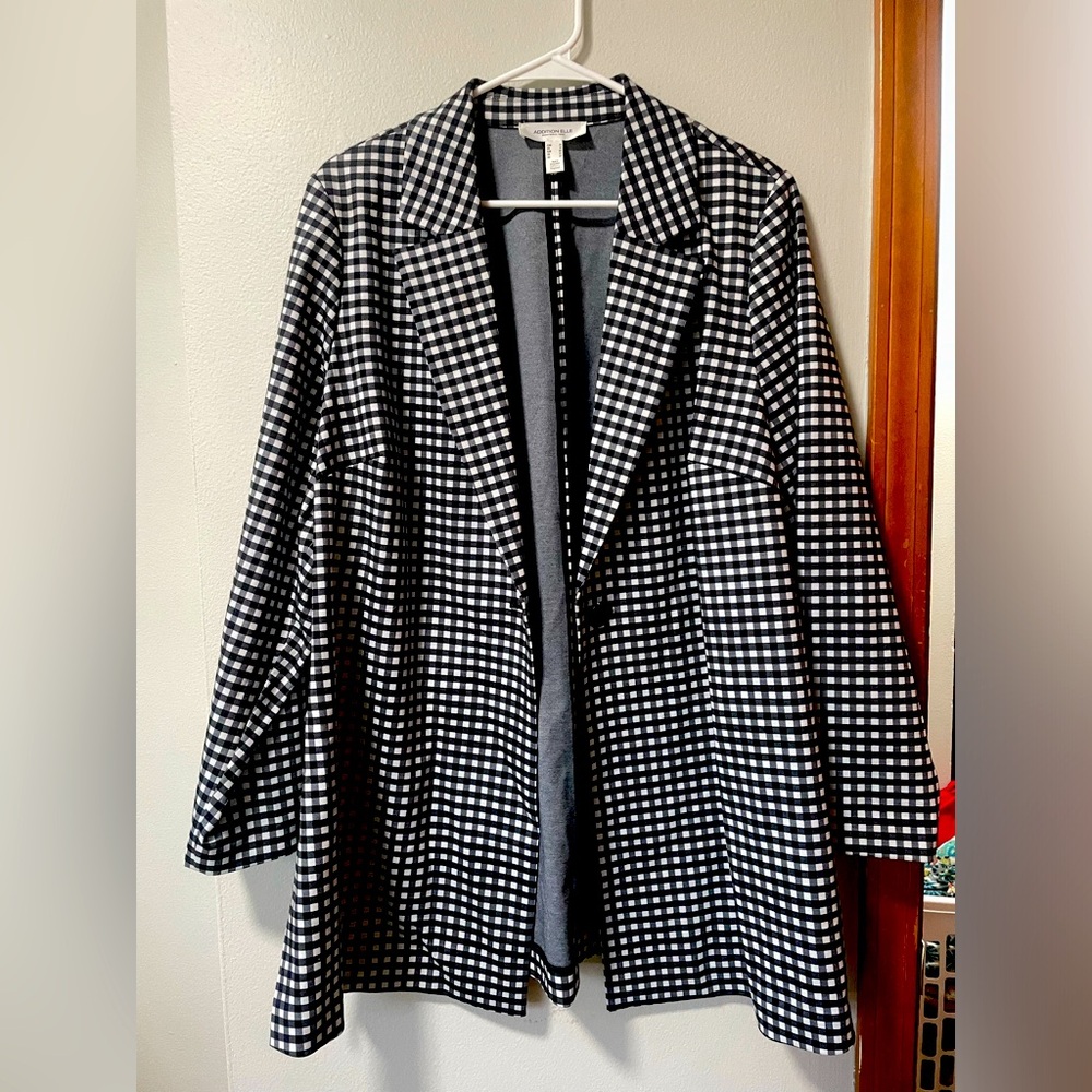 Addition Elle plaid long blazer
